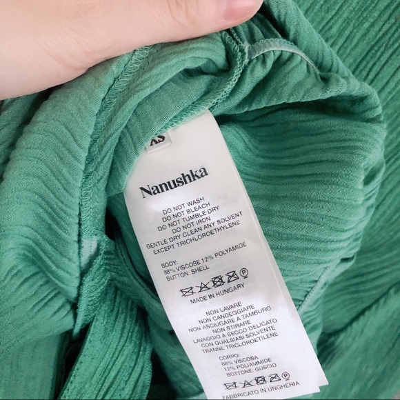 NWT Nanushka Pleated twist-front dress green - Picture 13 of 13